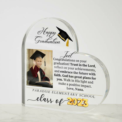Graduation Gifts for her or Him High School - Printed Heart Acrylic Plaque