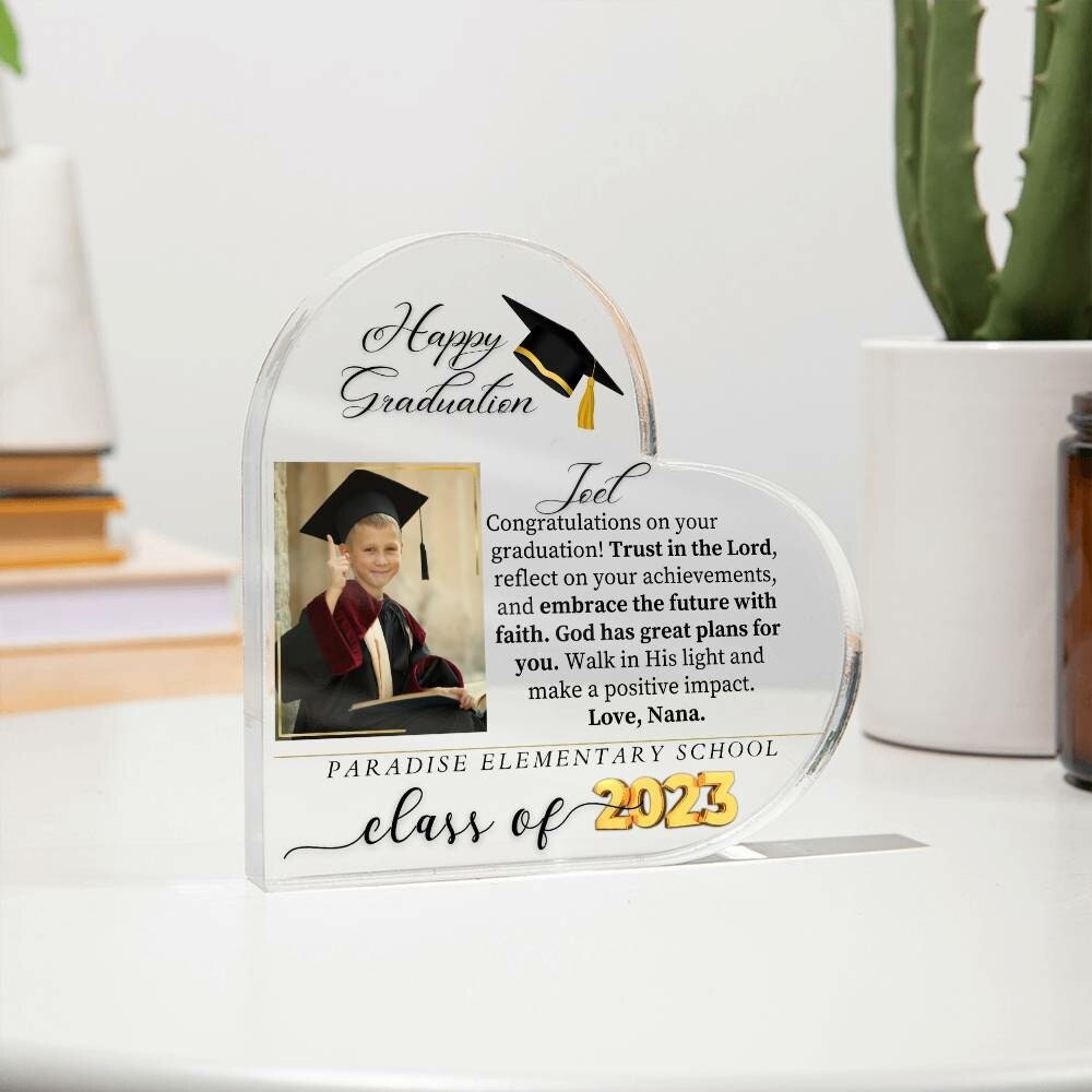Graduation Gifts for her or Him High School - Printed Heart Acrylic Plaque