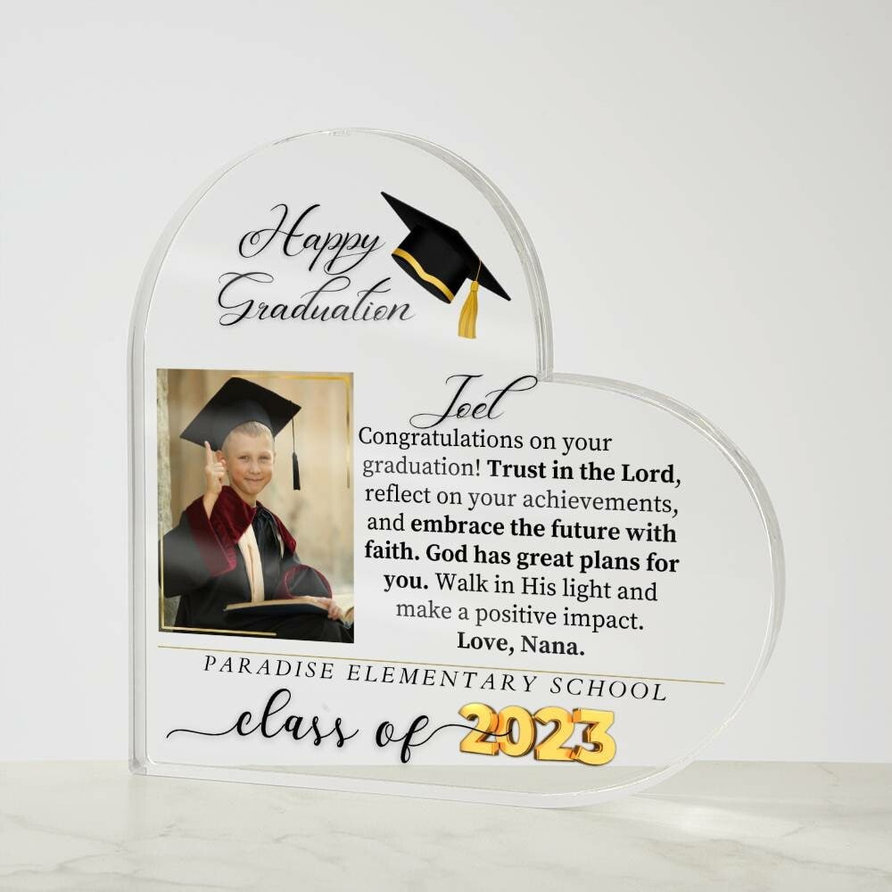 Graduation Gifts for her or Him High School - Printed Heart Acrylic Plaque