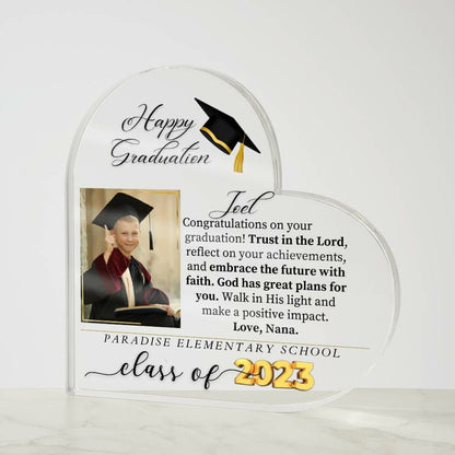 Graduation Gifts for her or Him High School - Printed Heart Acrylic Plaque