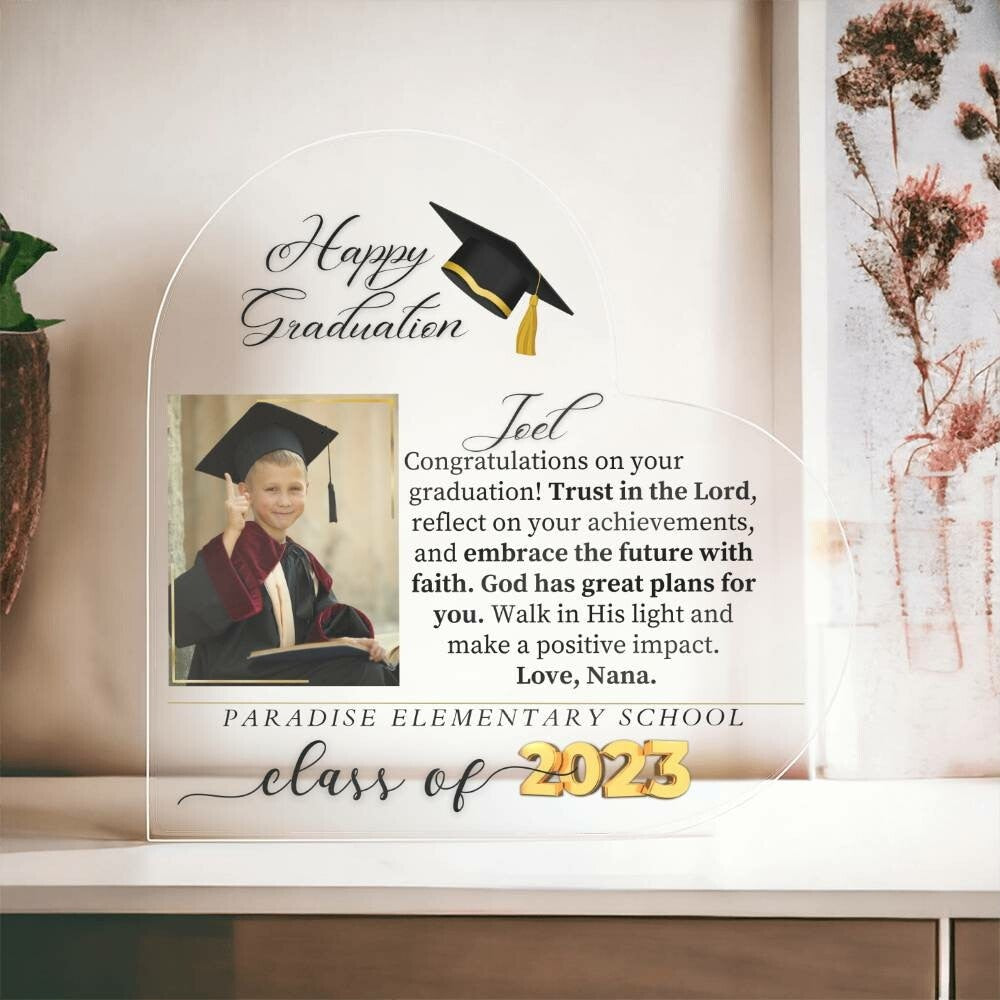 Graduation Gifts for her or Him High School - Printed Heart Acrylic Plaque