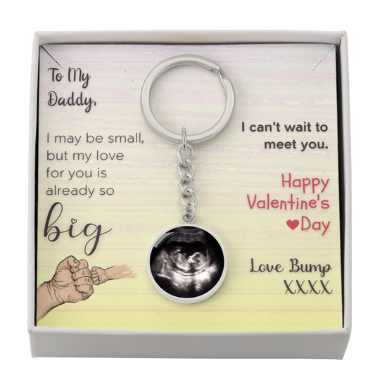 Daddy to be gift for Valentine's Day, Keychain With Photo and Card