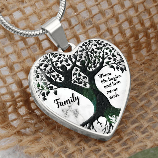 Where Life Begins - Heart Engraved Necklace
