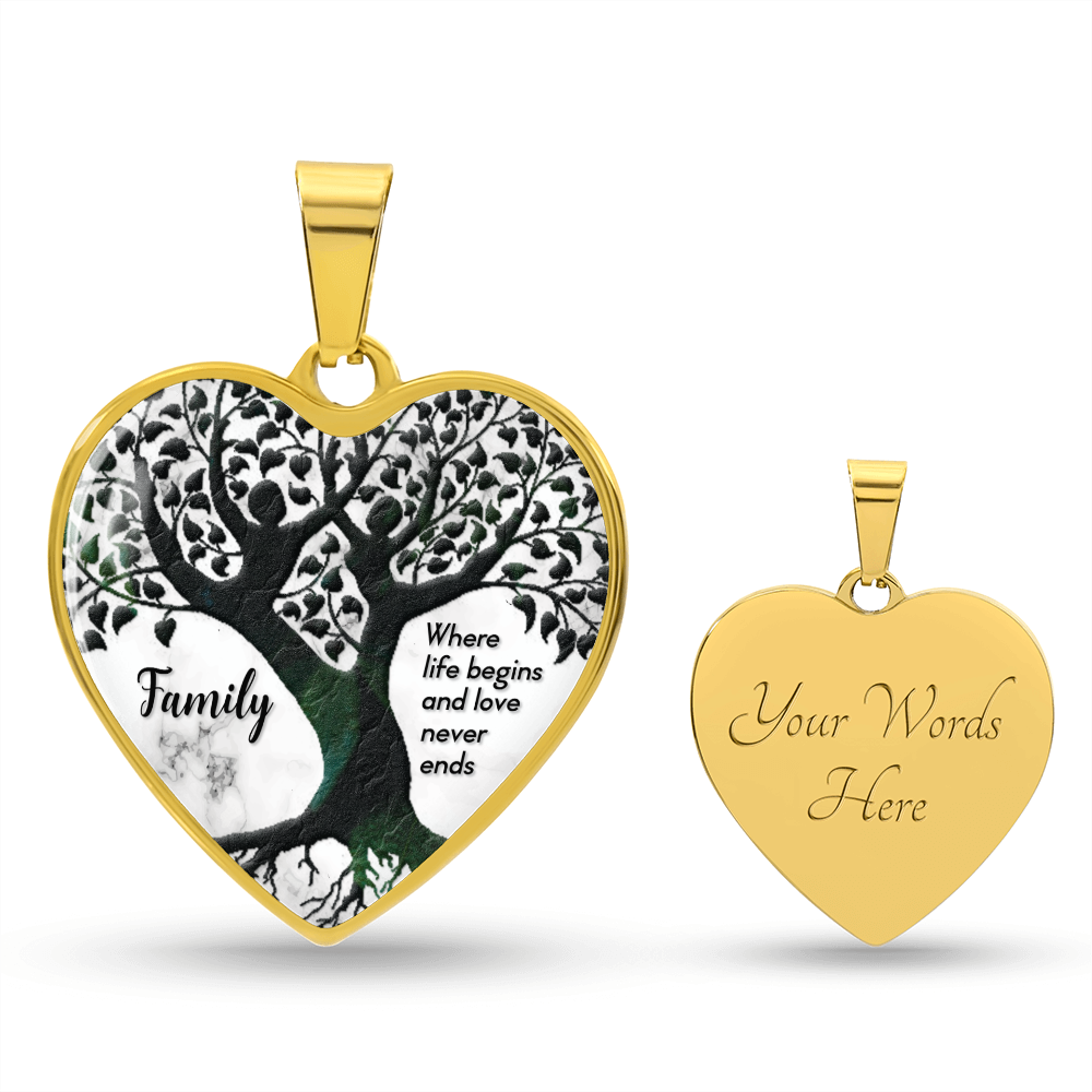Where Life Begins - Heart Engraved Necklace