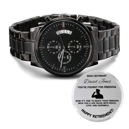 Retirement Gift For Men, Military Watch With Personalized Name