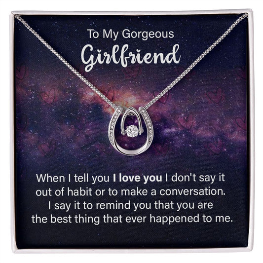 To My Girlfriend - Lucky Horseshoe Necklace