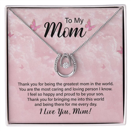 To My Mom - Lucky Horseshoe Necklace
