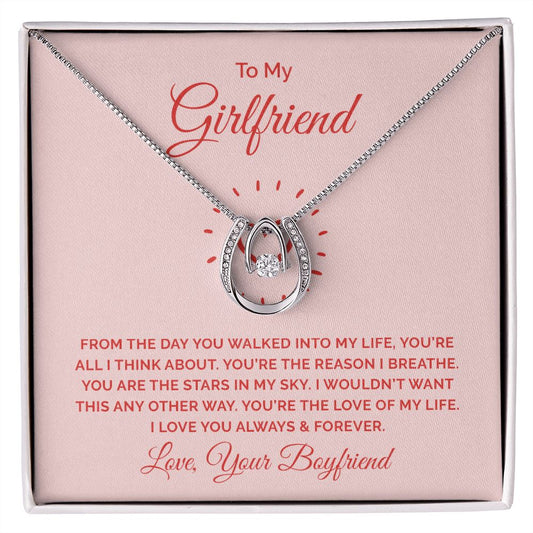 To My Girlfriend - Lucky Horseshoe Necklace