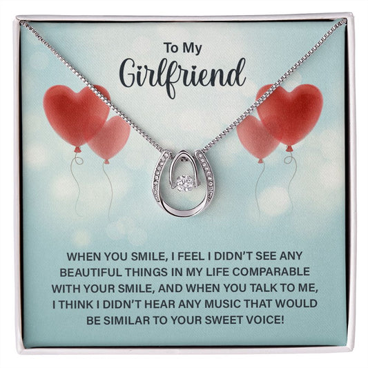 To My Girlfriend - Lucky Horseshoe Necklace