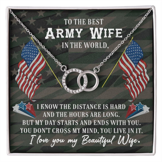 To The Best Army Wife In The World - The Perfect Pair Necklace