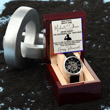 Police Retirement - Men's Openwork Watch With Card