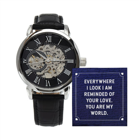 Everywhere I Look - Men's Openwork Watch With Card
