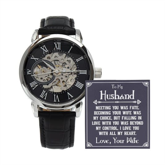 To My Husband - Openwork Watch With Card