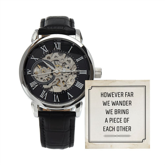However Far We Wander - Men's Openwork Watch With Card