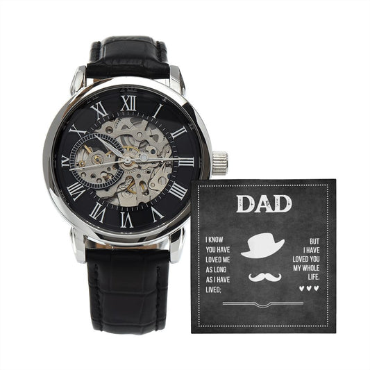 For Dad From Son - Men's Openwork Watch With Card