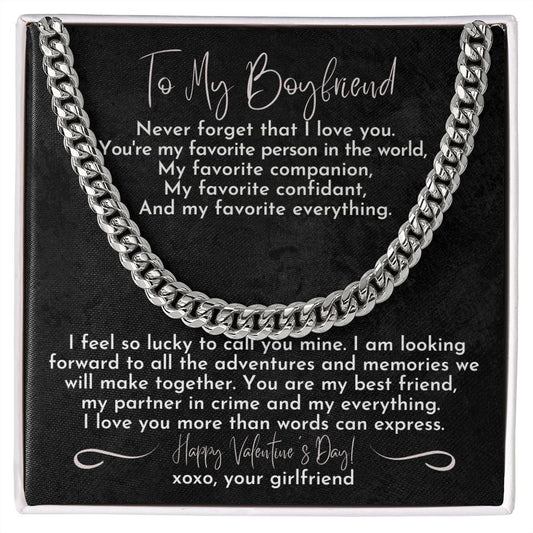 To My Boyfriend for Valentine's Day - Cuban Link Necklace