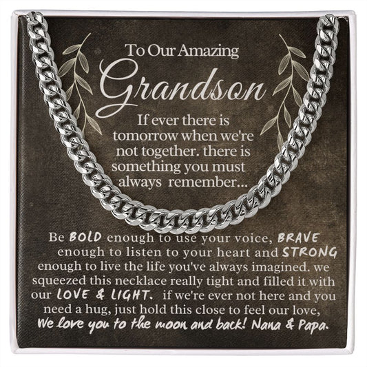To Our Grandson - Cuban Link Necklace