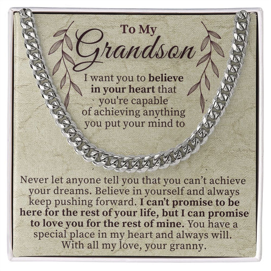 To My Grandson - Cuban Link Necklace