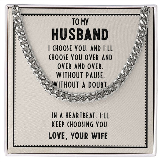To My Husband - Cuban Link Necklace
