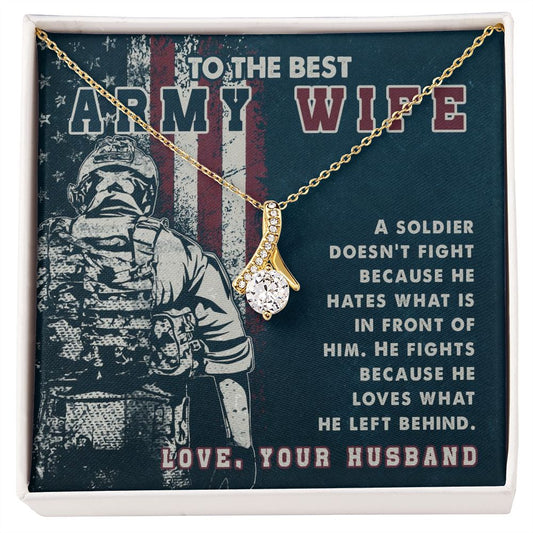 To The Best Army Wife - Necklace for Army Wife