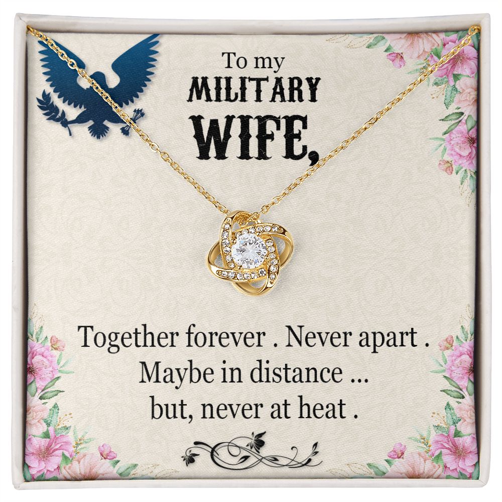 To My Military Wife - Love Knot Necklace