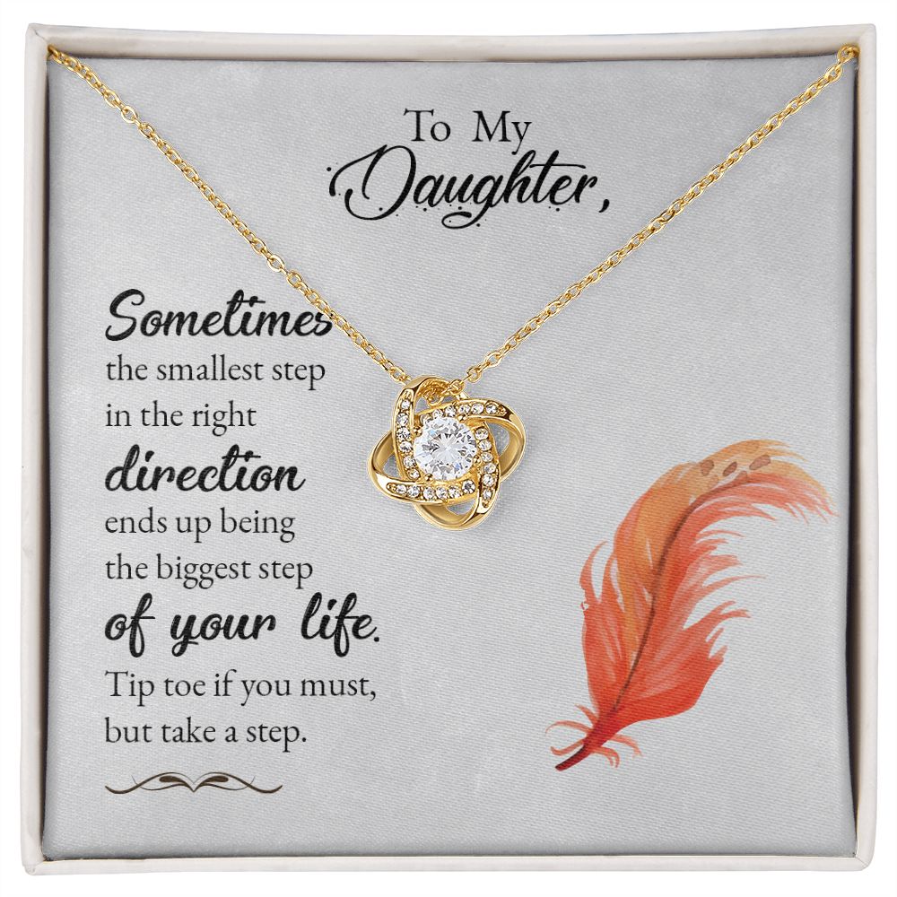 To My Daughter from Mom or Dad - Love Knot Necklace