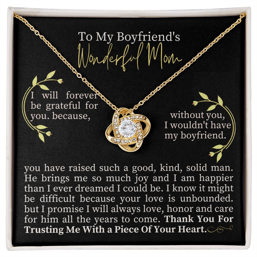 To My Boyfriend's Mom Necklace - Love Knot Necklace