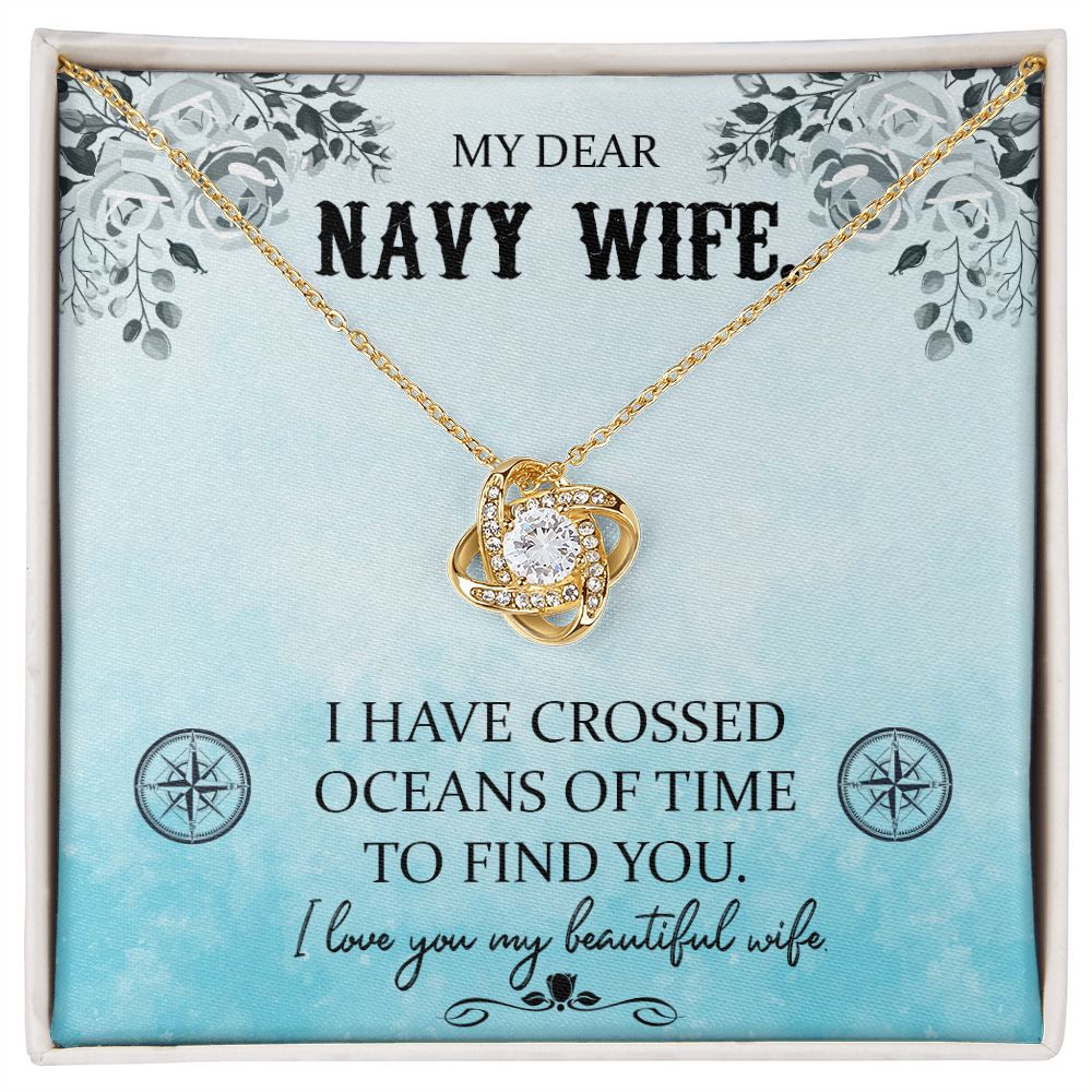To My Navy Wife - Love Knot Necklace