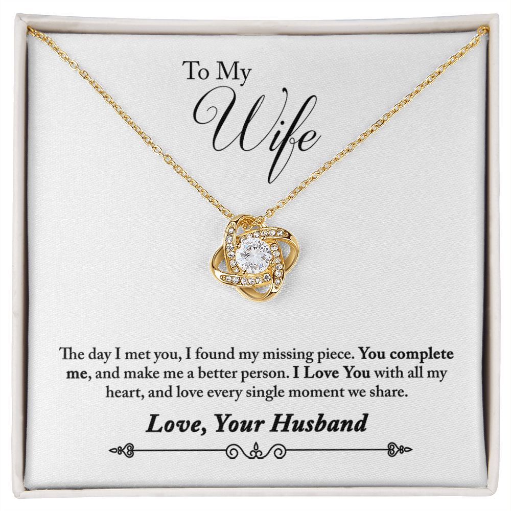 To Wife From Husband - Love Knot Necklace