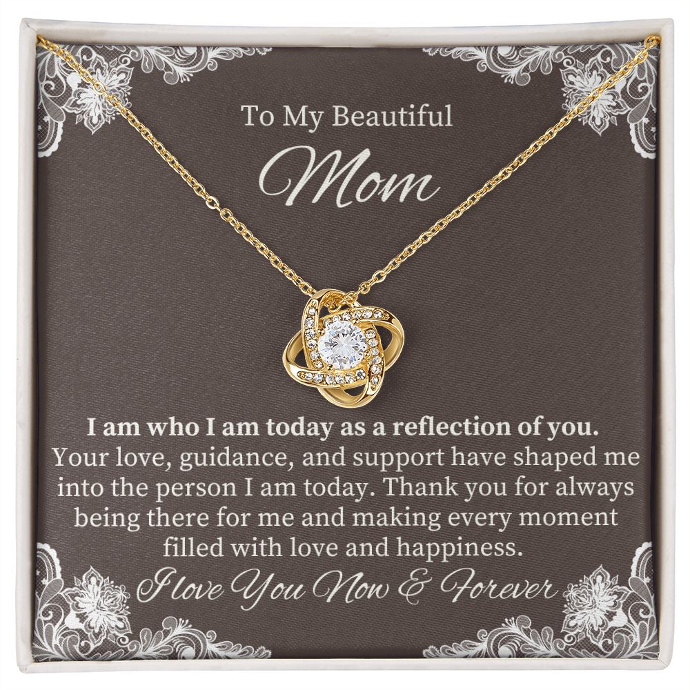 To My Beautiful Mom - Love Knot Necklace