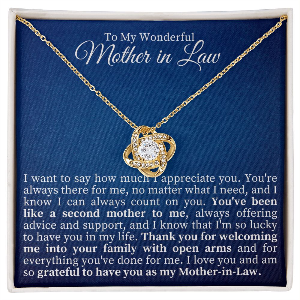 To My Wonderful Mother in Law - Love Knot Necklace
