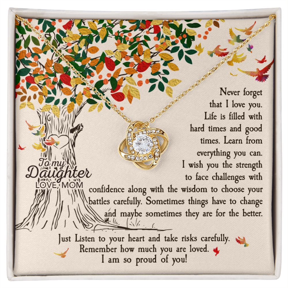 To My Daughter from Mom - Love Knot Necklace