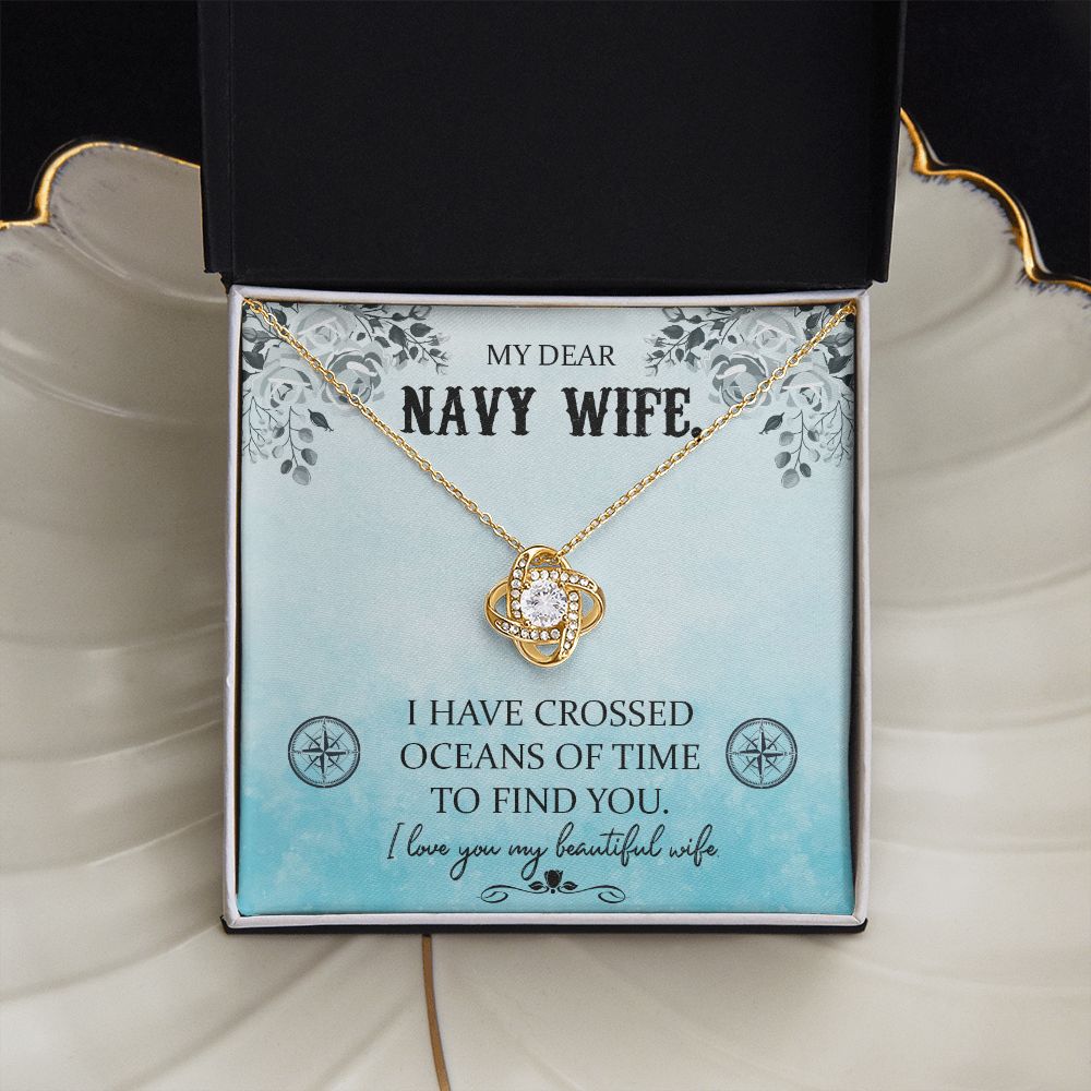 To My Navy Wife - Love Knot Necklace