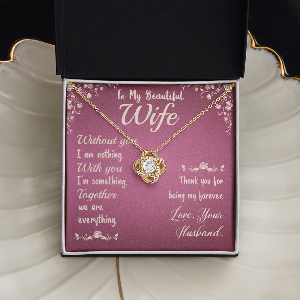 To My Beautiful Wife - Love Knot Necklace