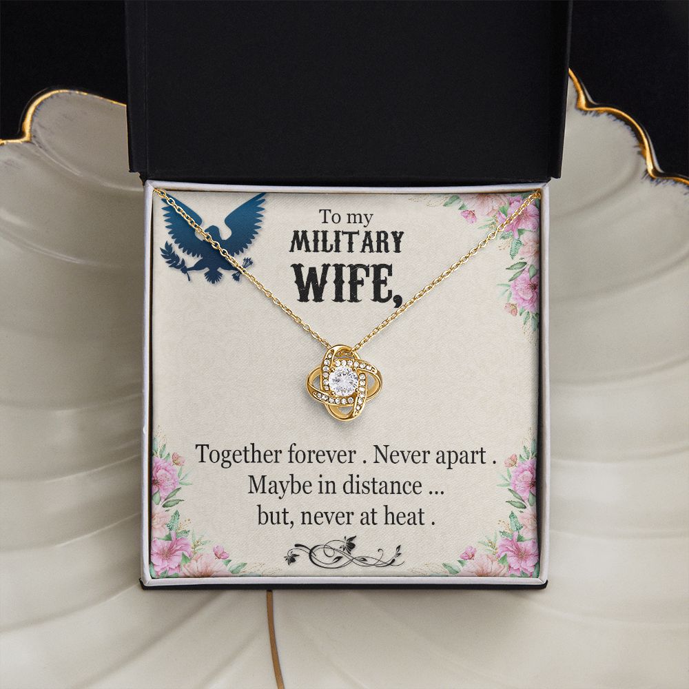 To My Military Wife - Love Knot Necklace