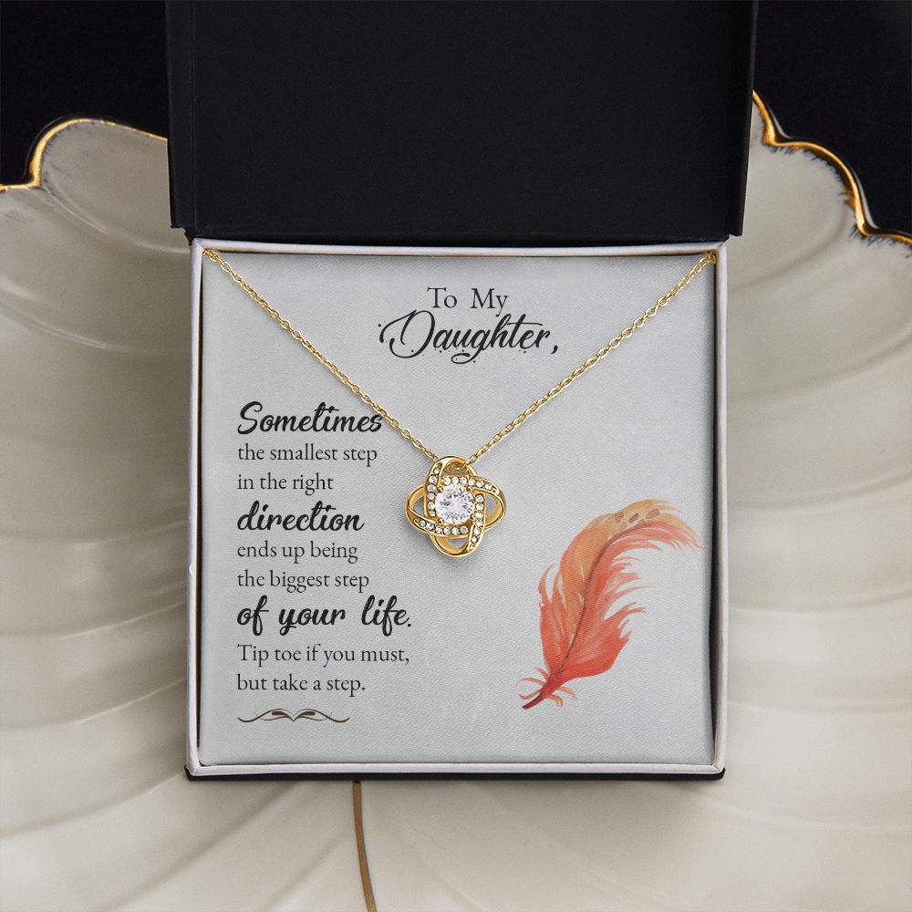 To My Daughter from Mom or Dad - Love Knot Necklace
