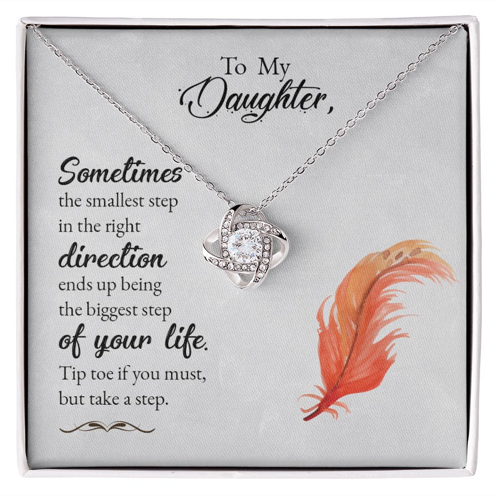 To My Daughter from Mom or Dad - Love Knot Necklace