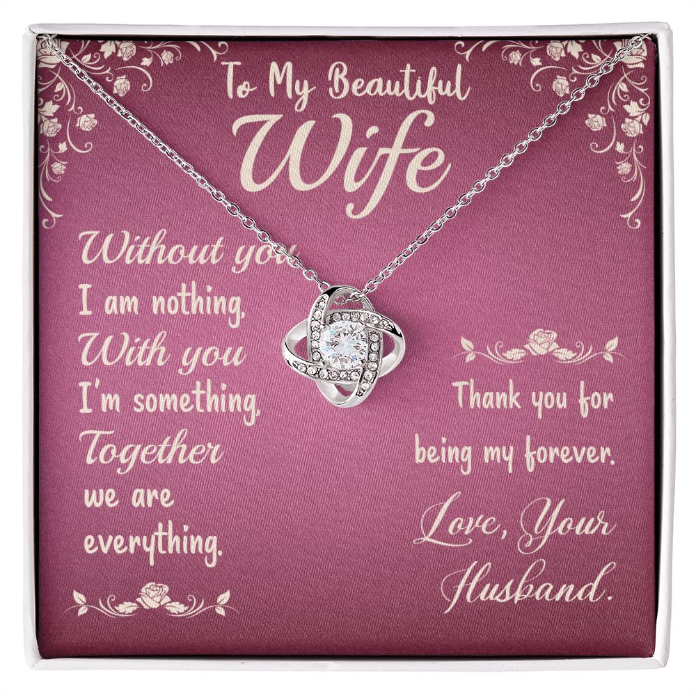 To My Beautiful Wife - Love Knot Necklace