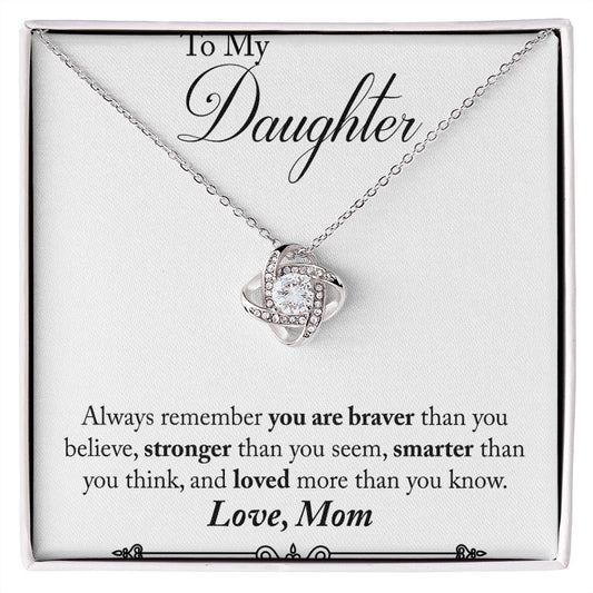 To My Daughter from Mom - Love Knot Necklace