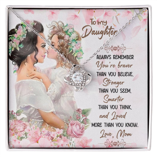 To My Daughter from Mom - Love Knot Necklace