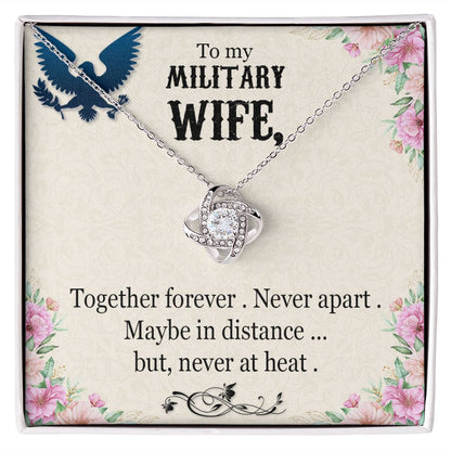 To My Military Wife - Love Knot Necklace