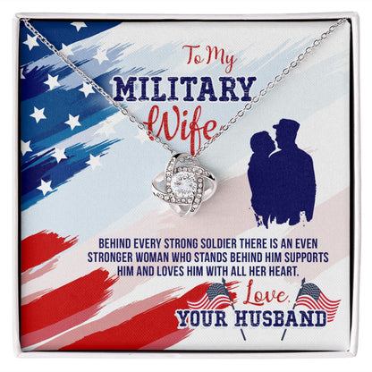 To My Milatary Wife - Love Knot Necklace