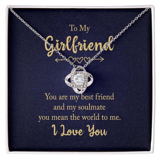 To my girlfriend - you are my best friend Love Knot Necklace