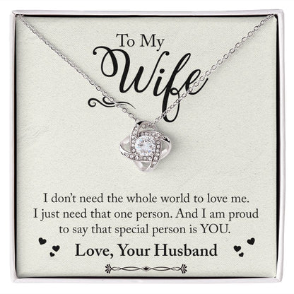 To My WIfe - Love Knot Necklace