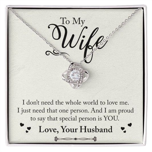 To My WIfe - Love Knot Necklace