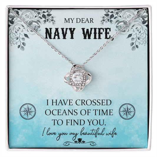 To My Navy Wife - Love Knot Necklace