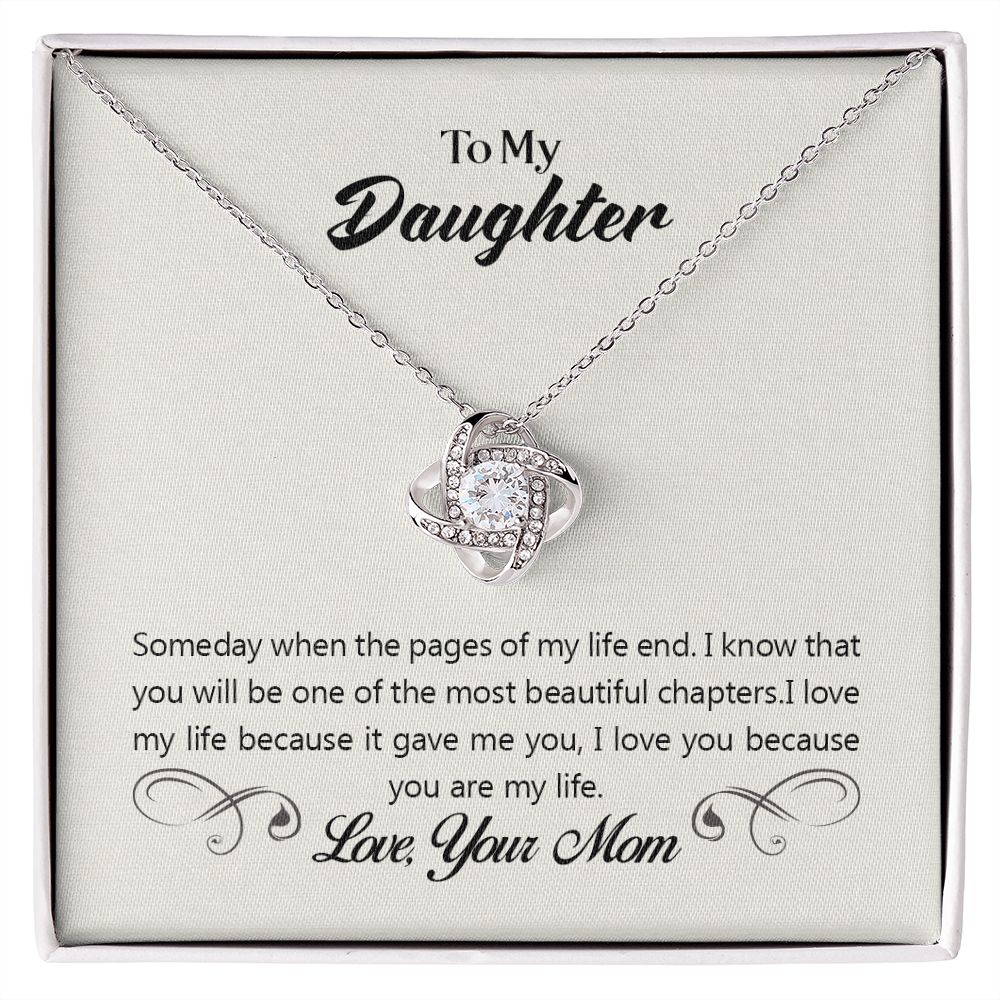 To My Daughter from Mom - Love Knot Necklace