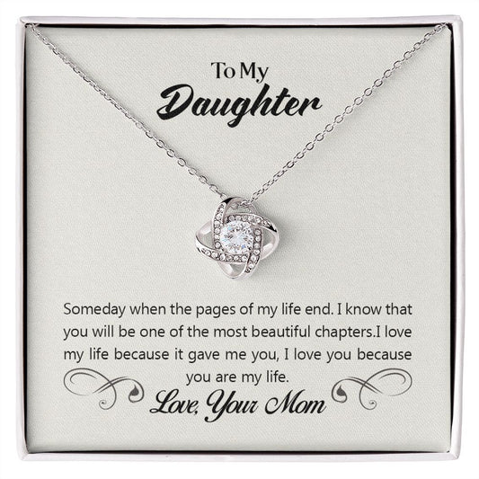 To My Daughter from Mom - Love Knot Necklace