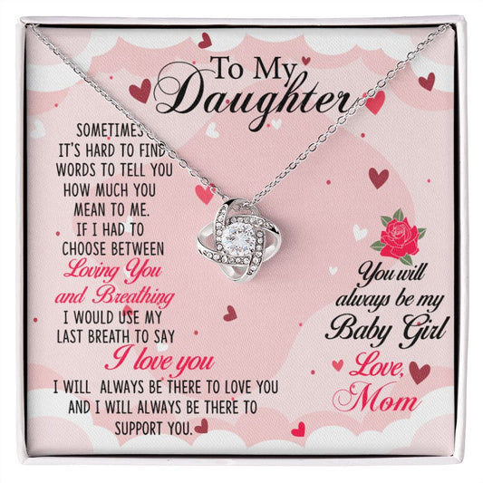 To My Daughter from Mom - Love Knot Necklace