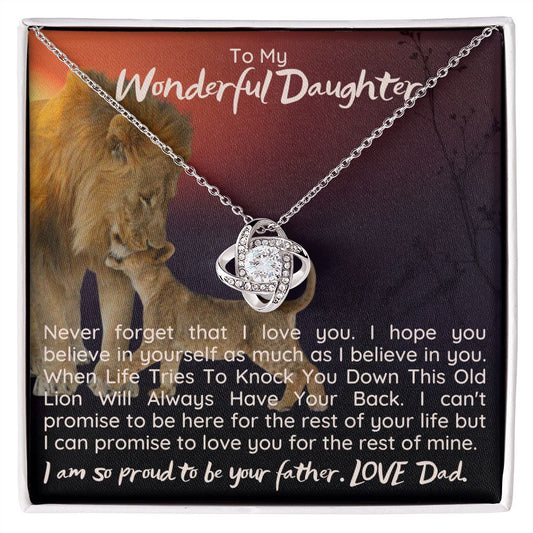 To My Wonderful Daughter - Love Knot Necklace